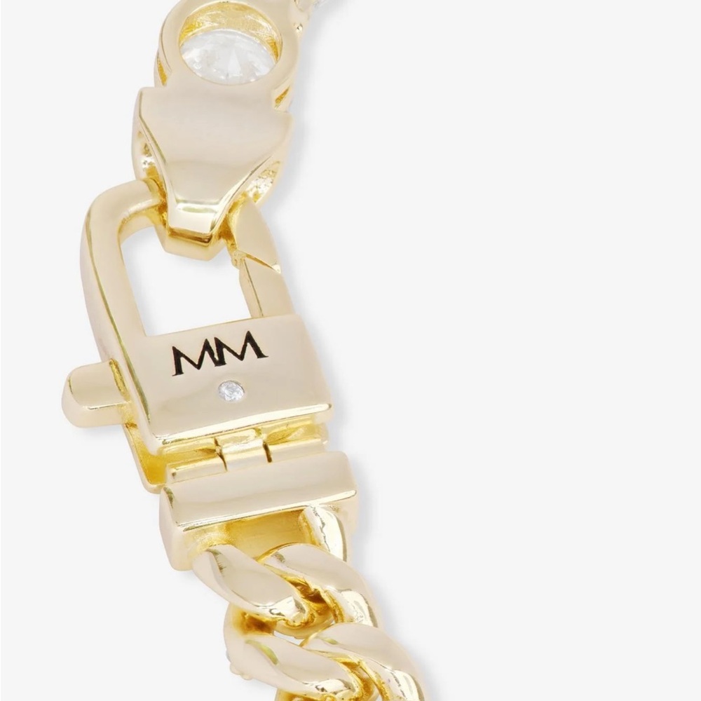 Gold Chain Necklace with White Diamonettes - Picture 4 of 7